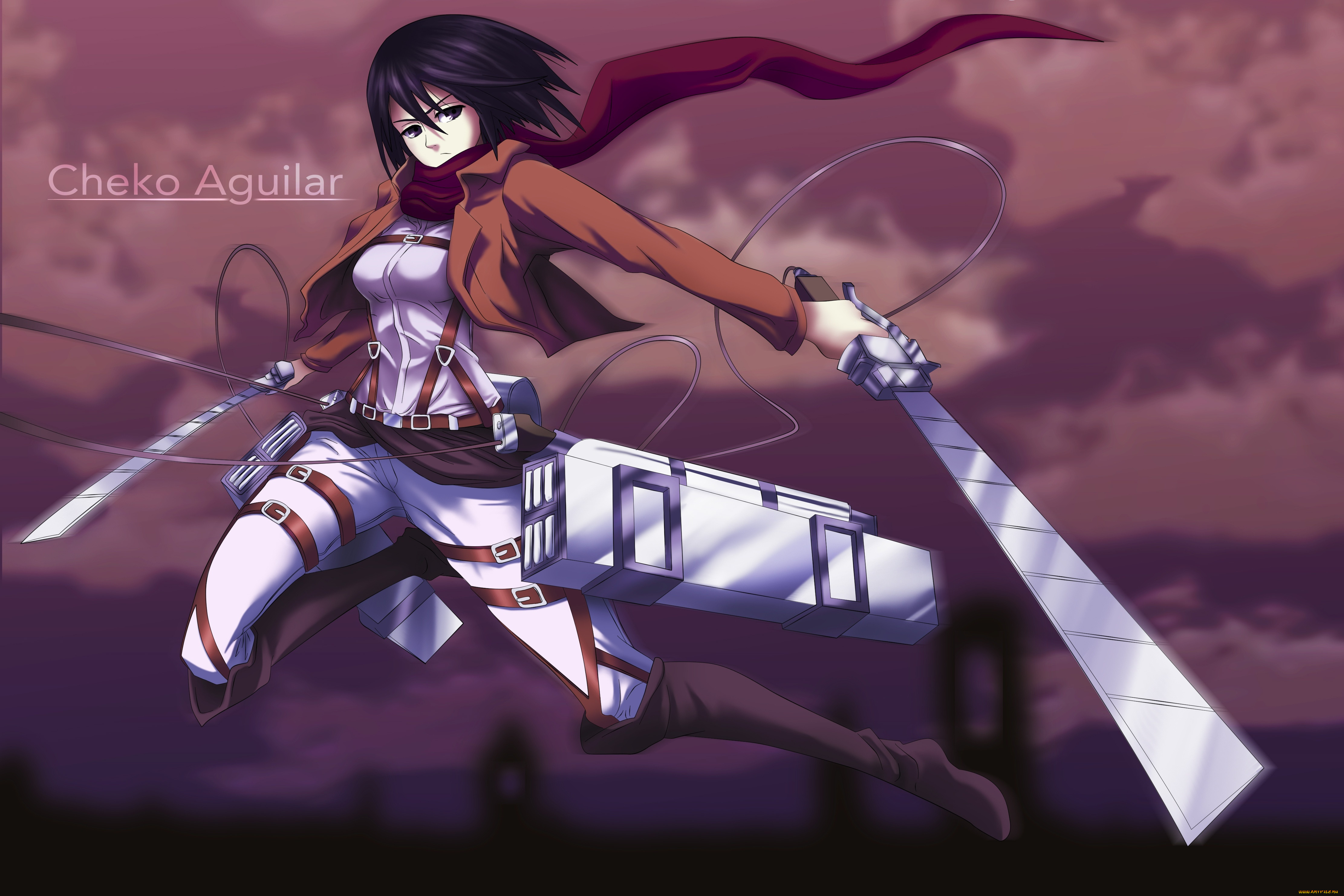 , shingeki no kyojin, art, cheko, aguilar, , mikasa, ackerman, , , , 